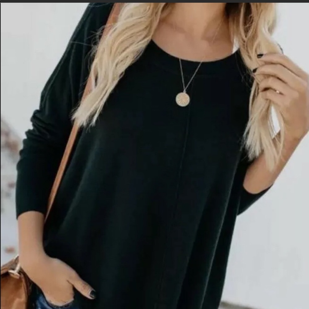 Vici Cashmere Side Zip Oversized Sweater Knit Top